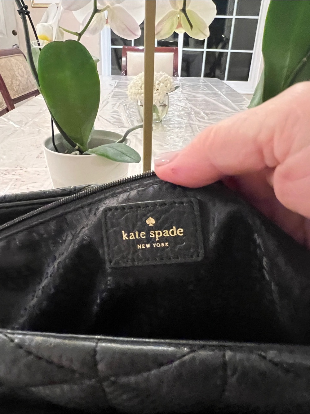 Kate Spade Black Quilted Leather Chain Shoulder Bag Gold Hardware Dust Bag - Picture 7 of 9
